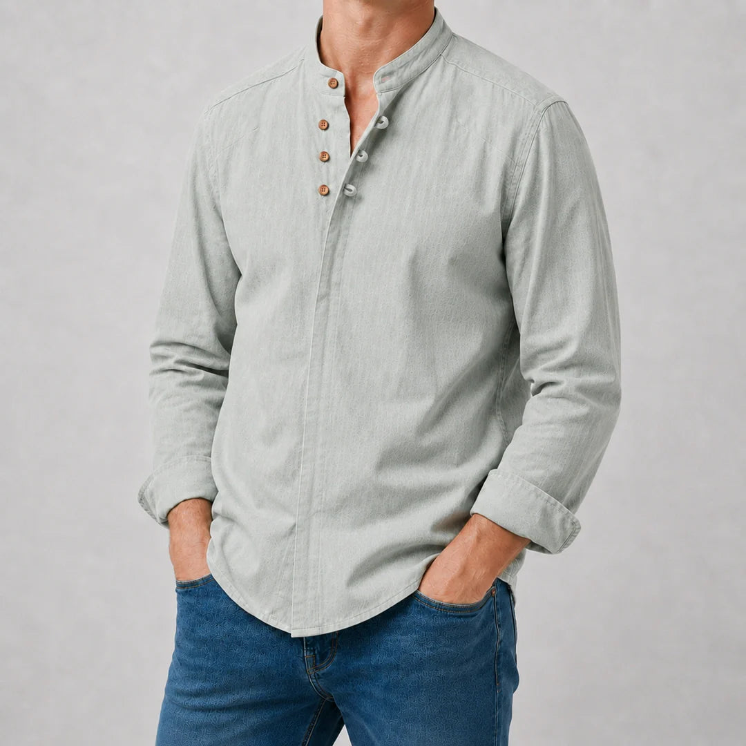Kyoto - Men's Ultra Comfortable Band Collar Shirt